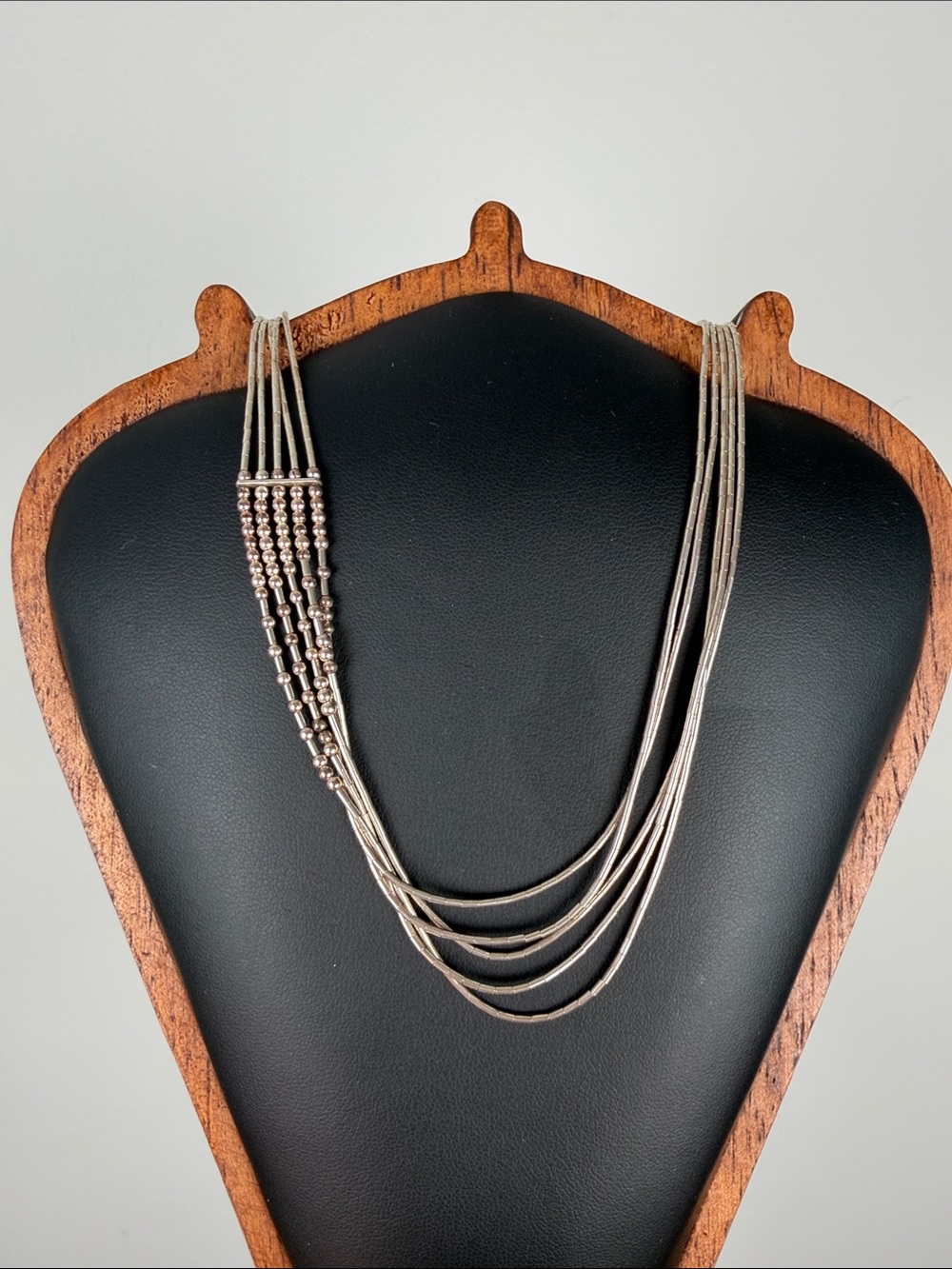Vintage Sterling Multi-Strand Twisty Rope Bead Accent Necklace